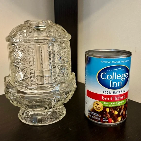 Vintage Indiana Glass Stars and Bars Fairy Lamp - Picture 7 of 7